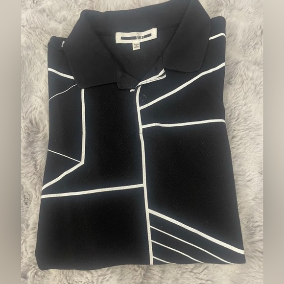 Alexander McQueen Other - McQ Mens Cotton Black Polo Shirt Sz L